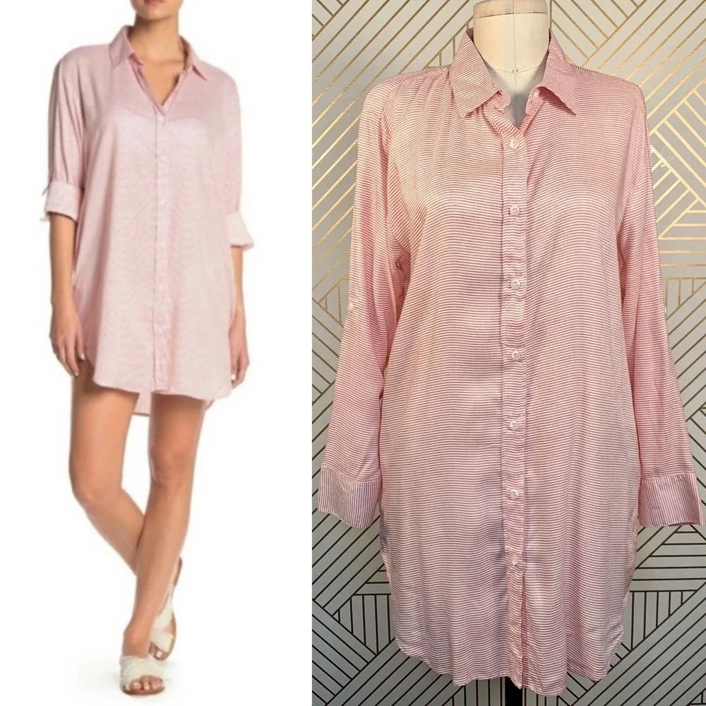 Onia Marie‎ Dress Striped Button Coverup Tunic